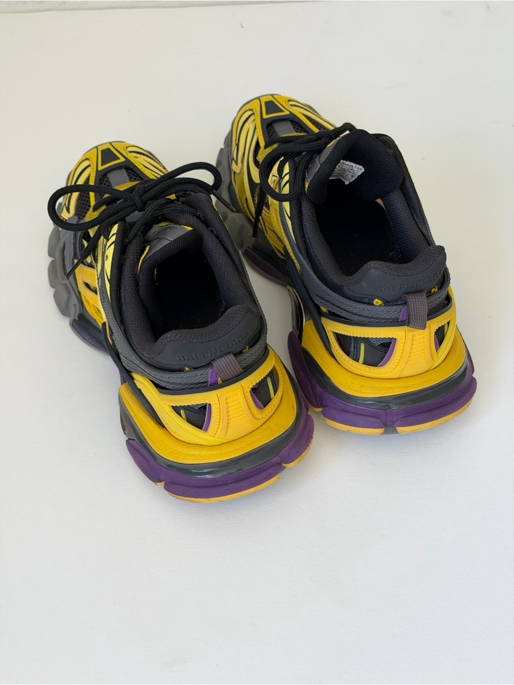 Balenciaga Yellow, Black & Purple Track Sneakers - Picture 4 of 6